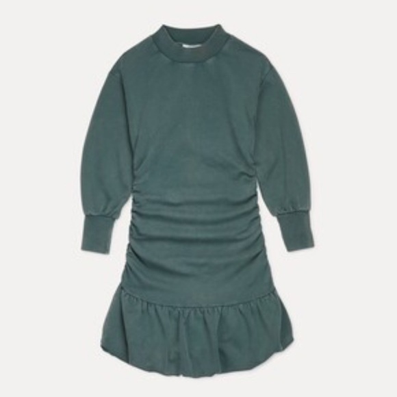Something Navy Dark Green Ruched Sweatshirt dress size small NWT - Picture 3 of 9